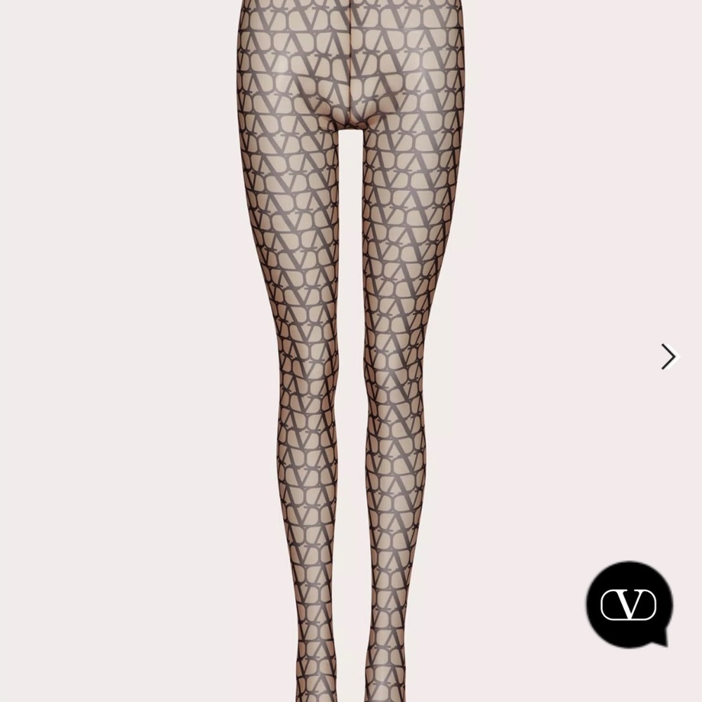 NEW Valentino Toile Iconography Tulle Tights